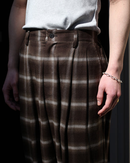 ssstein/LY/VIS CHECK WIDE EASY TROUSERS "BROWN OMBRE"