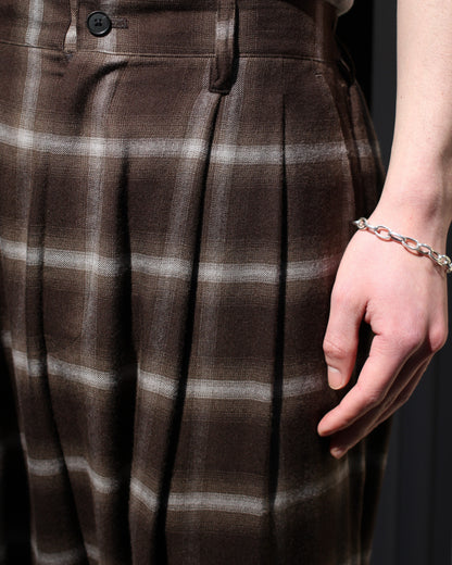 ssstein/LY/VIS CHECK WIDE EASY TROUSERS "BROWN OMBRE"