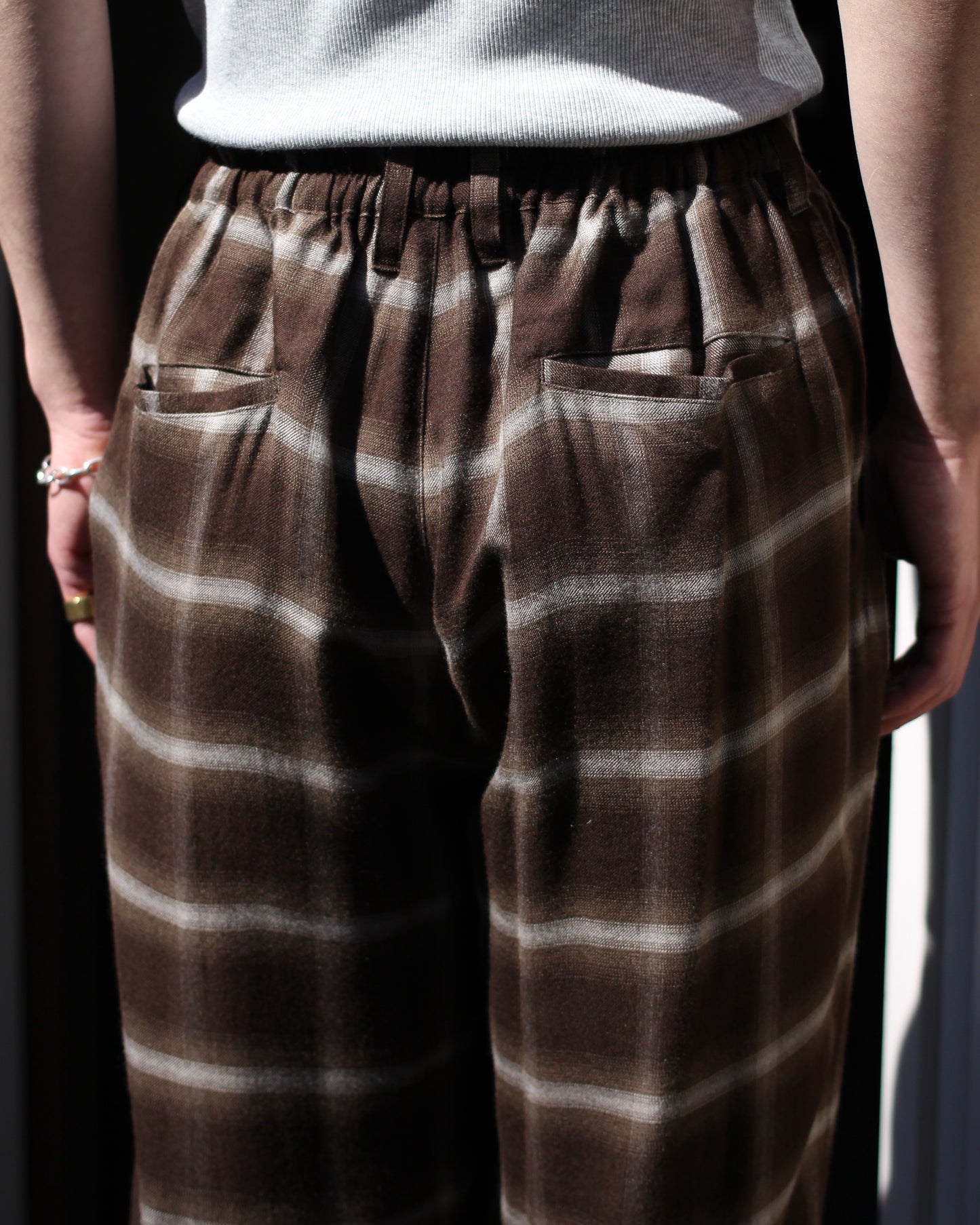 ssstein/LY/VIS CHECK WIDE EASY TROUSERS "BROWN OMBRE"