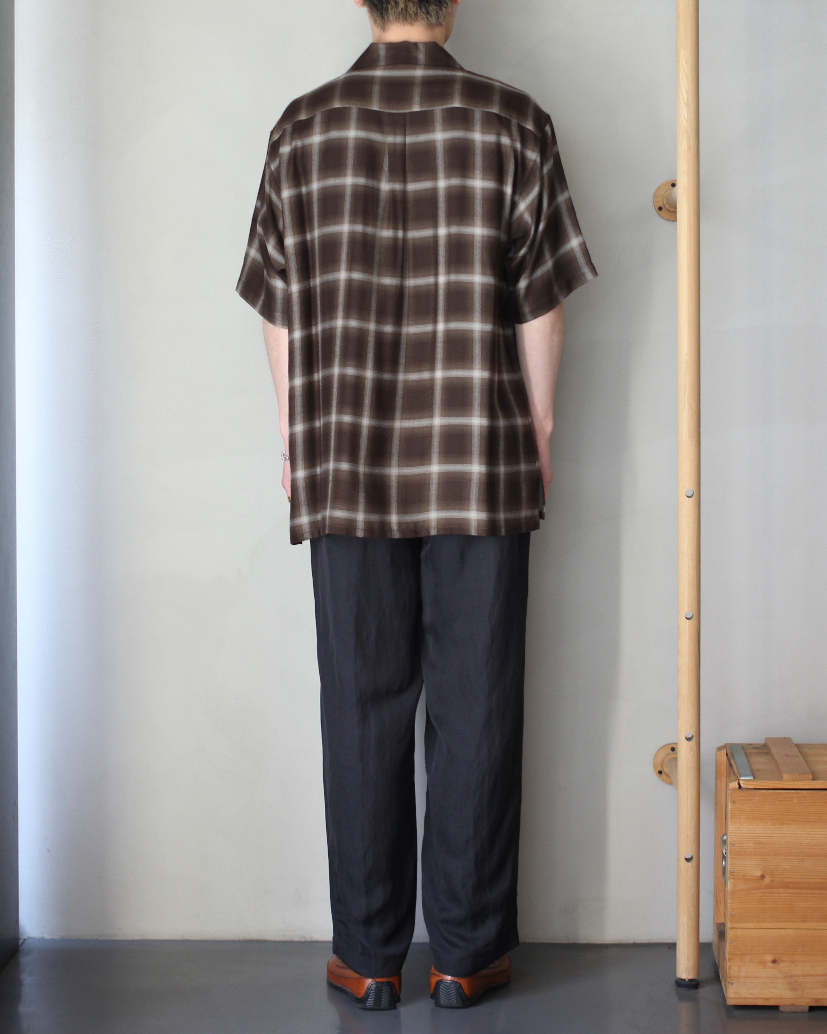 ssstein/LY/VIS CHECK OVERSIZED OPEN COLLAR SS SHIRT 