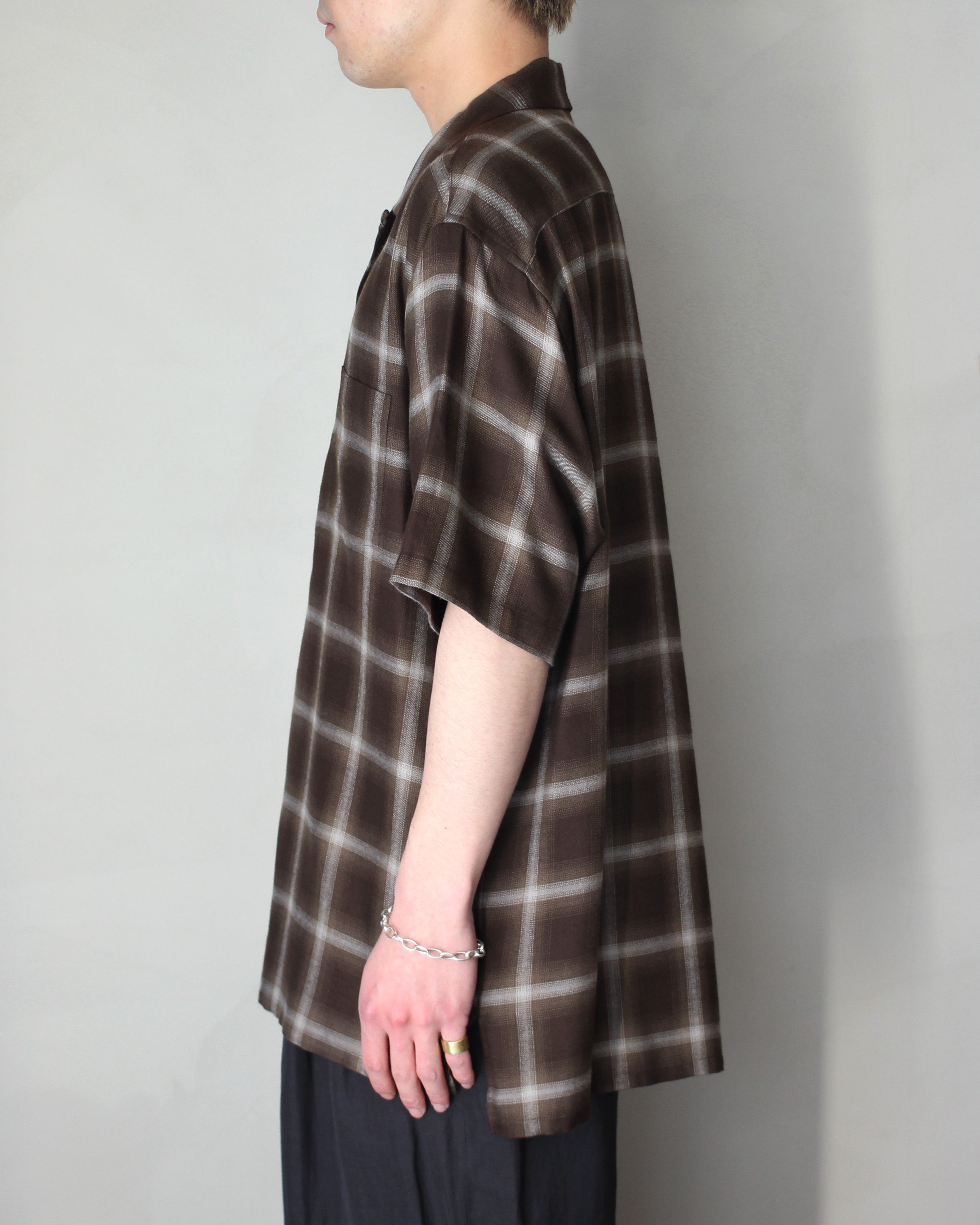 ssstein/LY/VIS CHECK OVERSIZED OPEN COLLAR SS SHIRT 