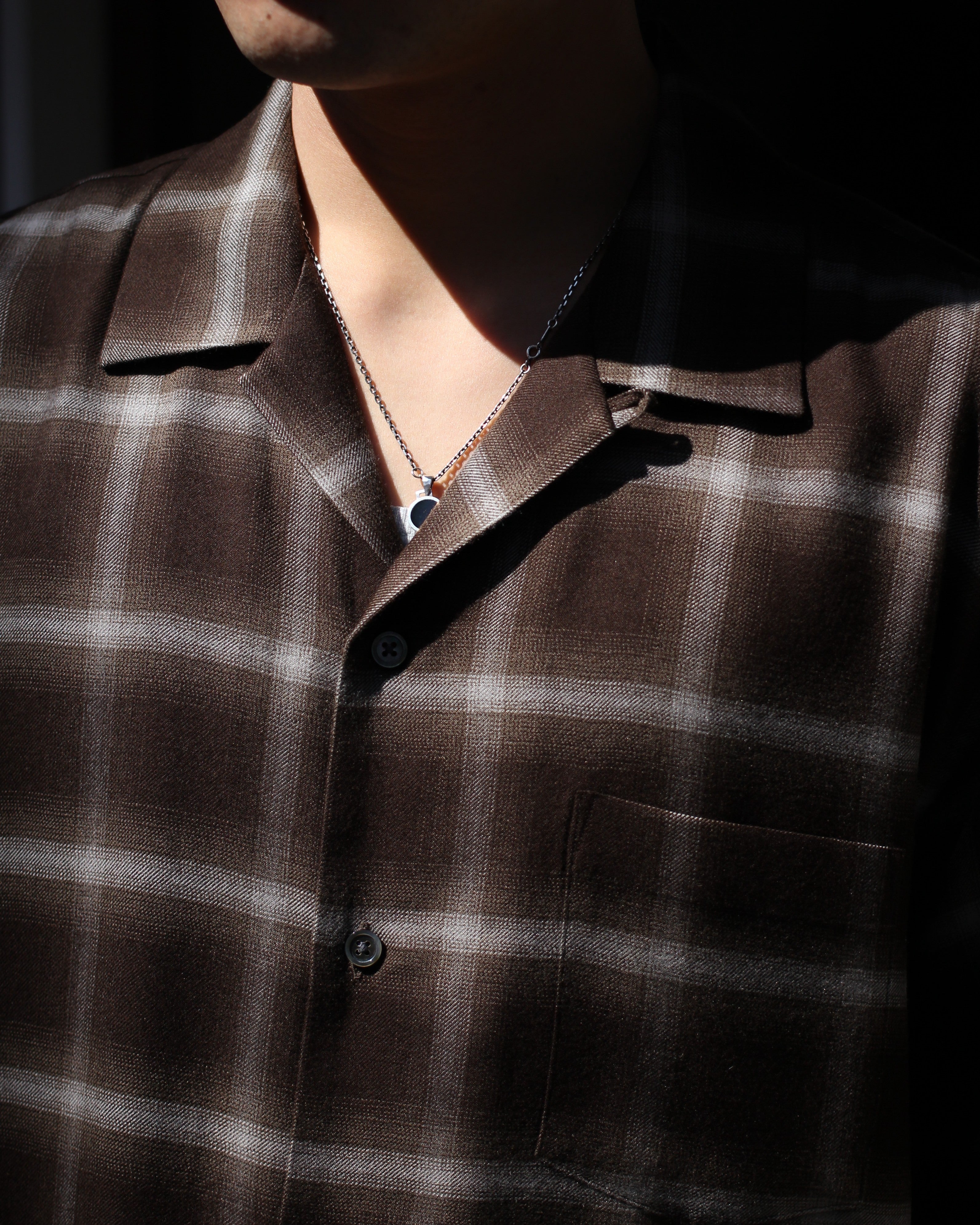 ssstein/LY/VIS CHECK OVERSIZED OPEN COLLAR SS SHIRT 