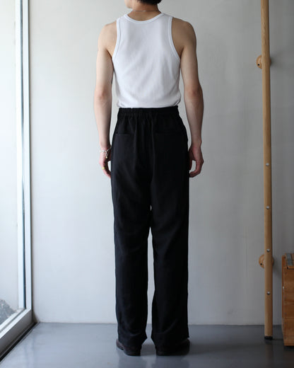 ssstein/RAYON/LINEN WIDE EASY TROUSERS "BLACK"