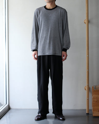 ssstein/FINE WOOL OVERSIZED LONG SLEEVE TEE "STRIPE"