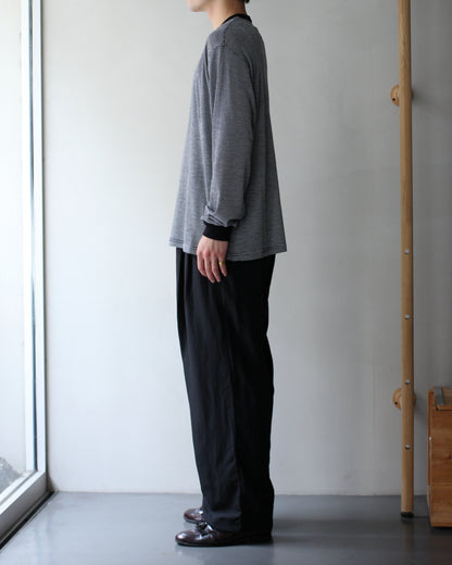 ssstein/FINE WOOL OVERSIZED LONG SLEEVE TEE "STRIPE"
