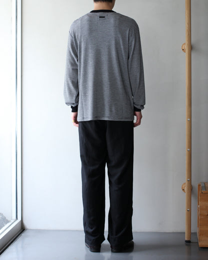 ssstein/FINE WOOL OVERSIZED LONG SLEEVE TEE "STRIPE"