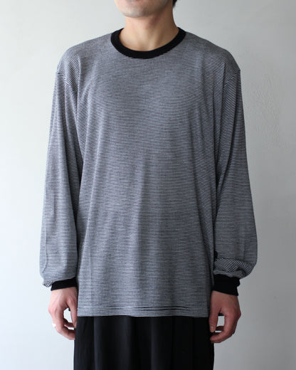 ssstein/FINE WOOL OVERSIZED LONG SLEEVE TEE "STRIPE"