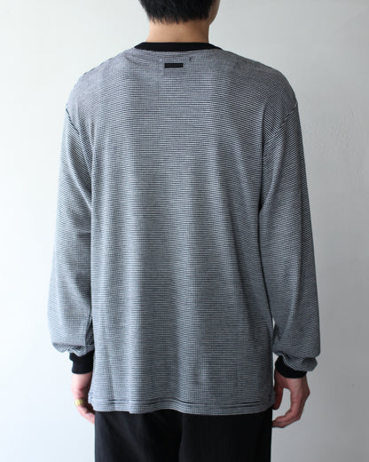 ssstein/FINE WOOL OVERSIZED LONG SLEEVE TEE "STRIPE"