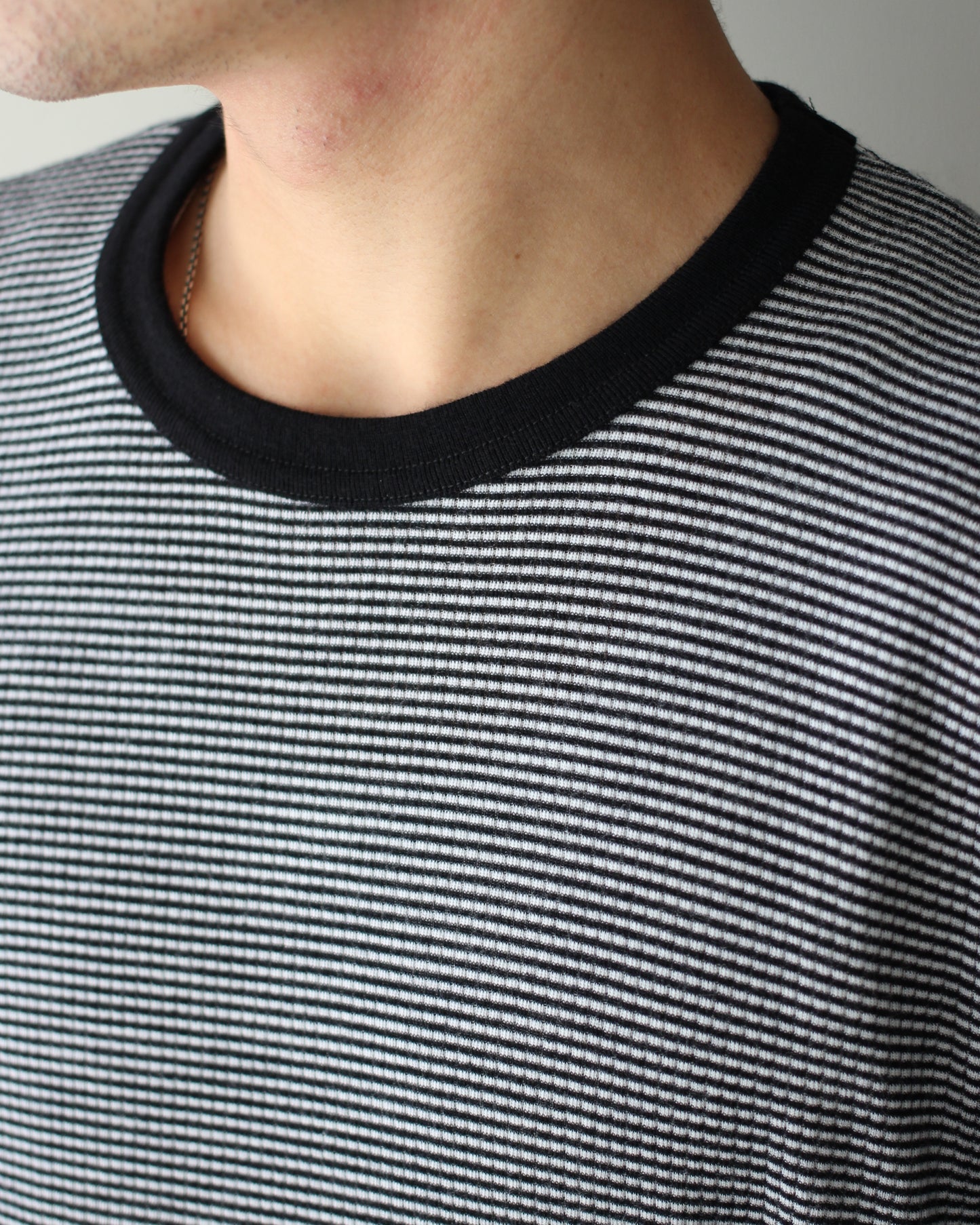 ssstein/FINE WOOL OVERSIZED LONG SLEEVE TEE "STRIPE"