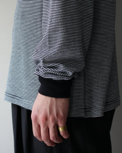 ssstein/FINE WOOL OVERSIZED LONG SLEEVE TEE "STRIPE"