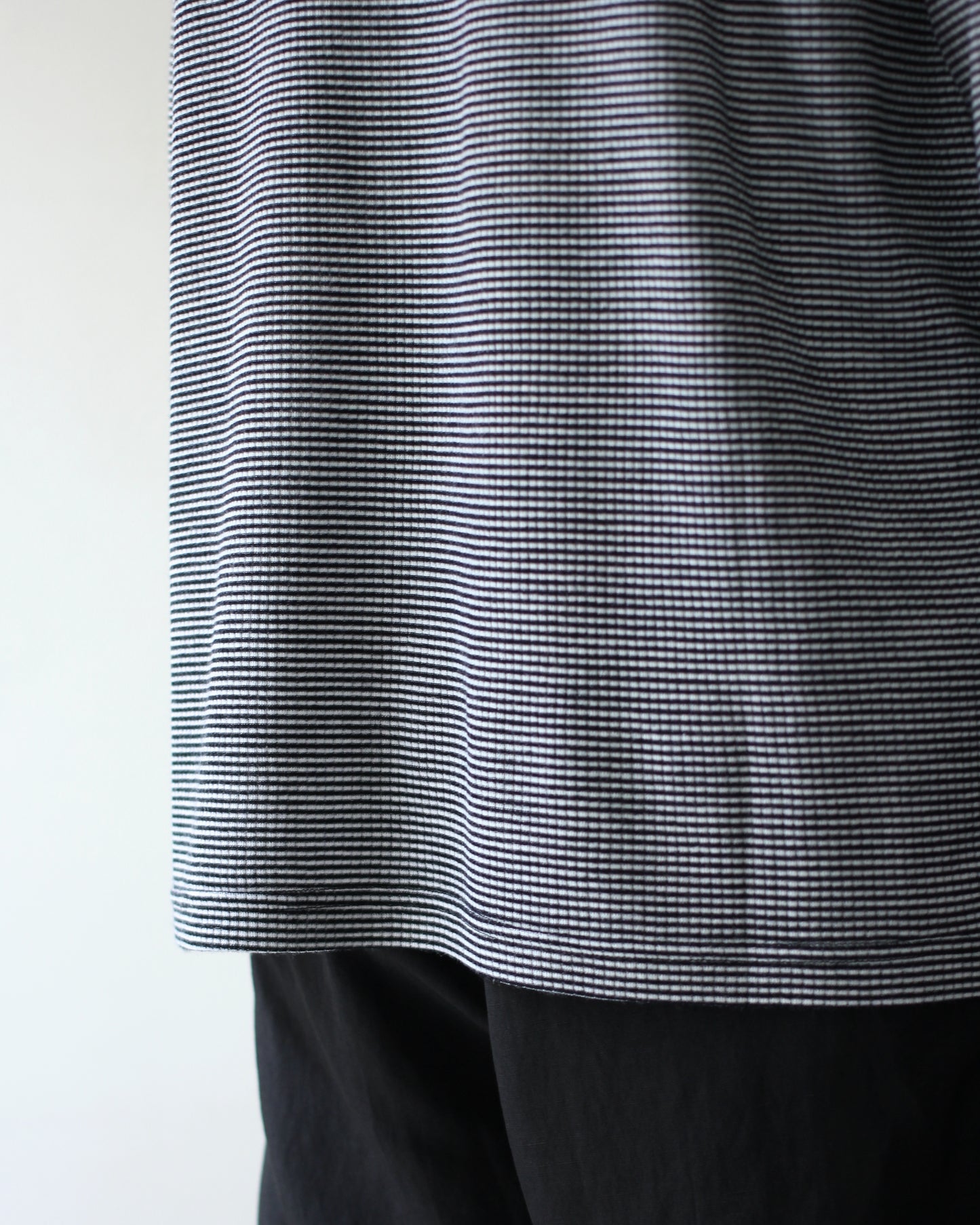 ssstein/FINE WOOL OVERSIZED LONG SLEEVE TEE "STRIPE"