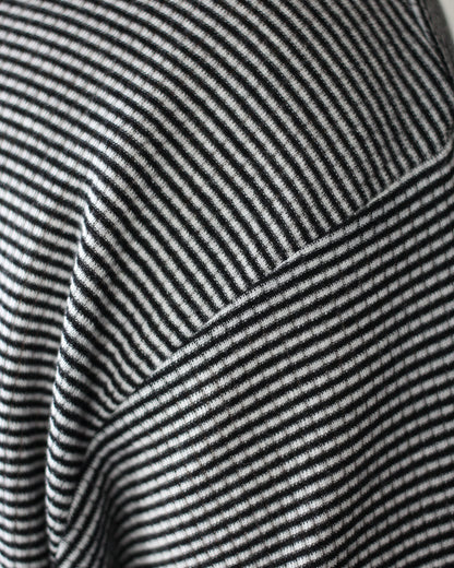 ssstein/FINE WOOL OVERSIZED LONG SLEEVE TEE "STRIPE"