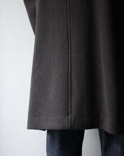 ULTERIOR/WOOL SILK KERSEY DB COAT ”KHAKI BLACK”