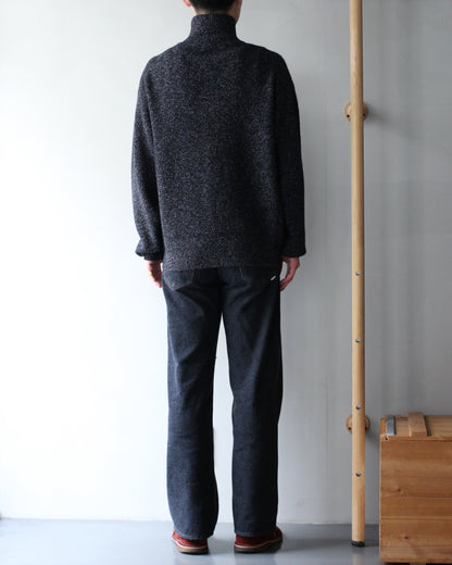 ULTERIOR/W/C MEALANGE RIB DRIVERS KNIT "BLACK MIX"　