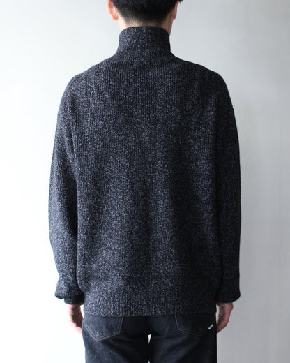 ULTERIOR/W/C MEALANGE RIB DRIVERS KNIT "BLACK MIX"　