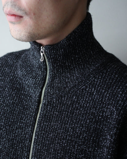 ULTERIOR/W/C MEALANGE RIB DRIVERS KNIT "BLACK MIX"　