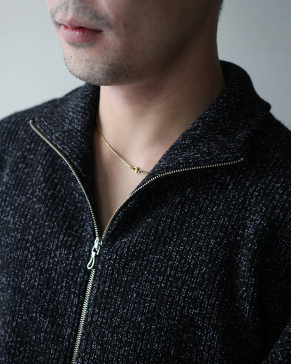 ULTERIOR/W/C MEALANGE RIB DRIVERS KNIT "BLACK MIX"　