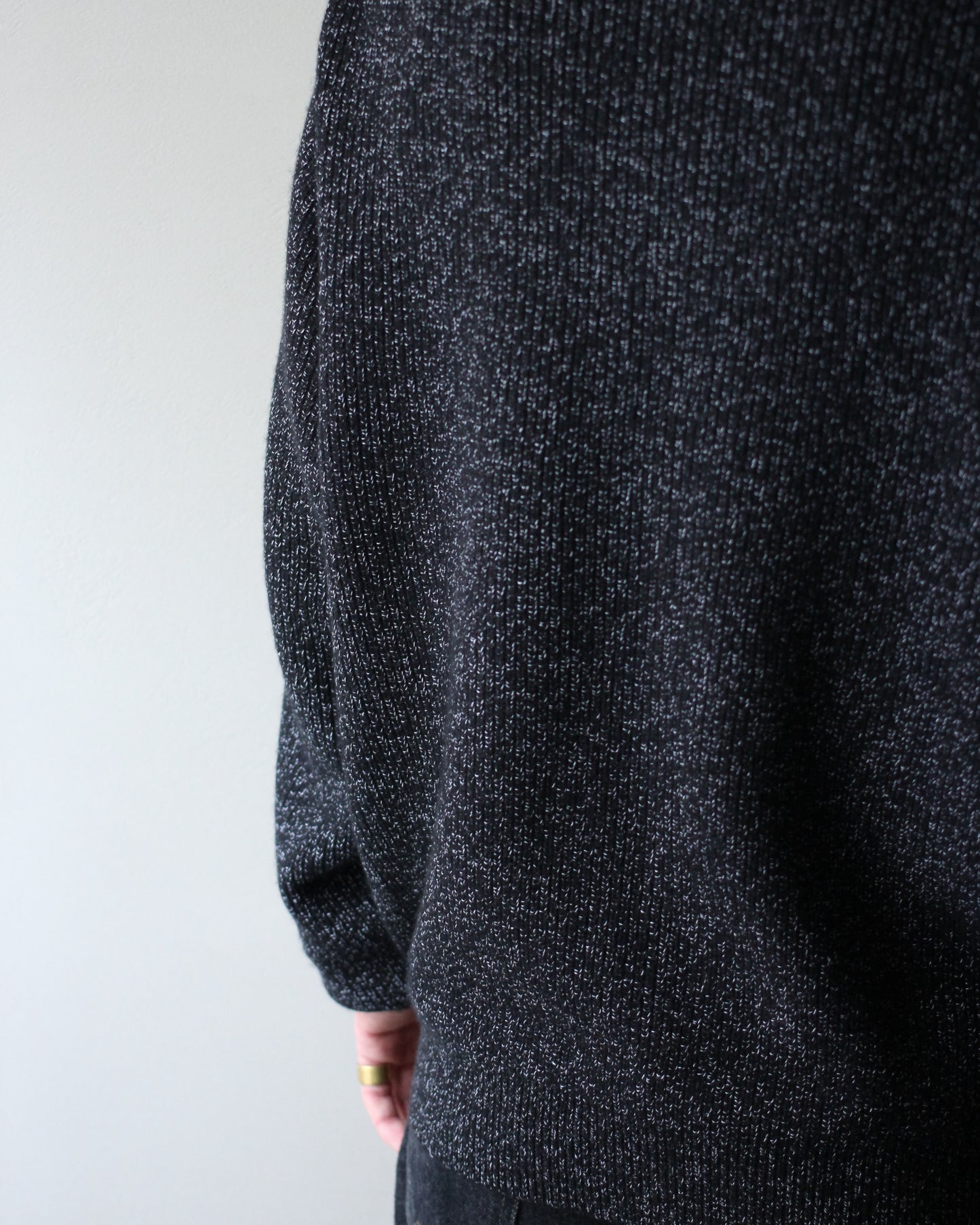ULTERIOR/W/C MEALANGE RIB DRIVERS KNIT "BLACK MIX"　