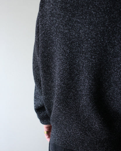 ULTERIOR/W/C MEALANGE RIB DRIVERS KNIT "BLACK MIX"　