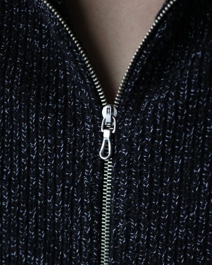 ULTERIOR/W/C MEALANGE RIB DRIVERS KNIT "BLACK MIX"　