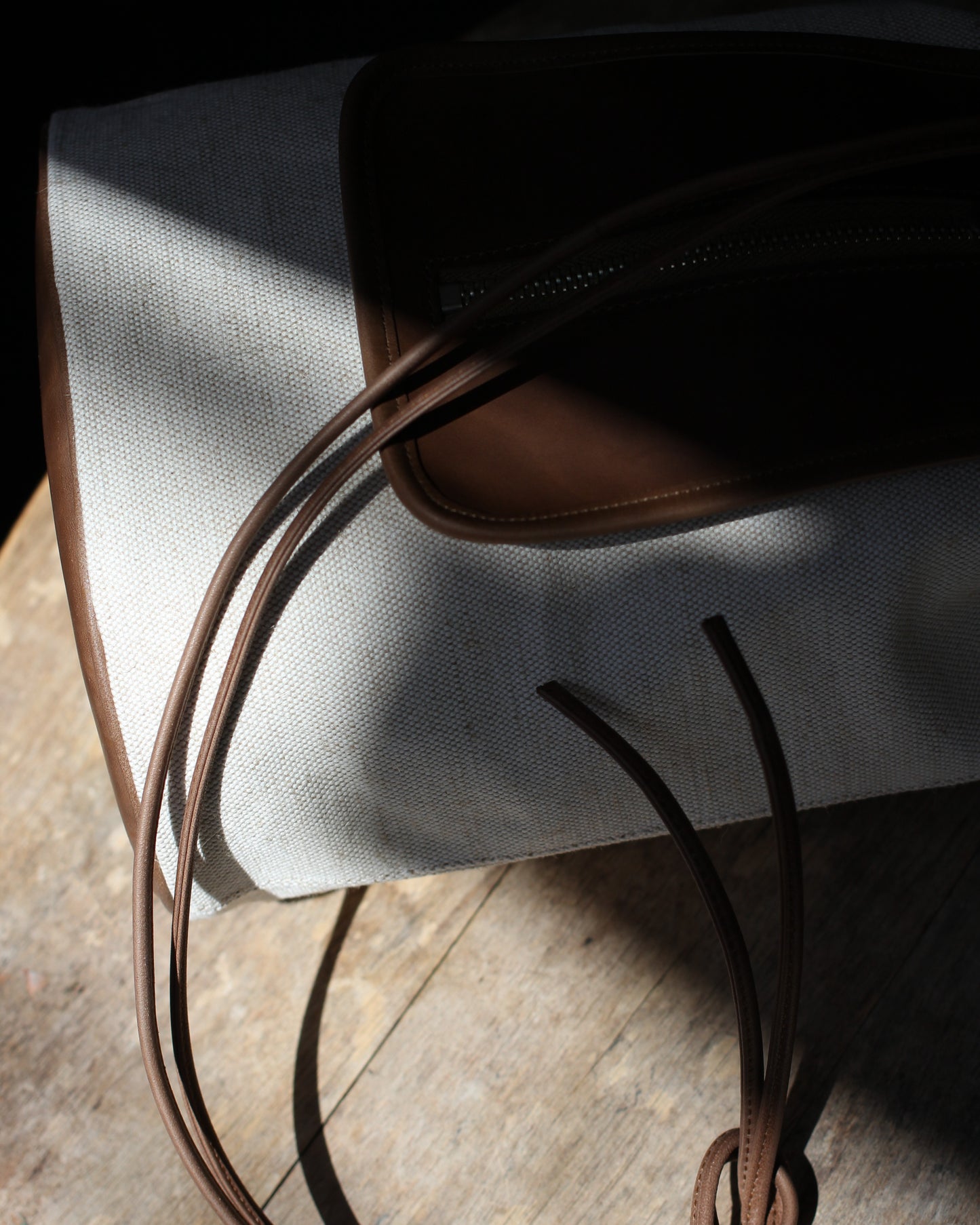 forme / fb-3 Drawstring bag "Jute canvas×Class#Brown"
