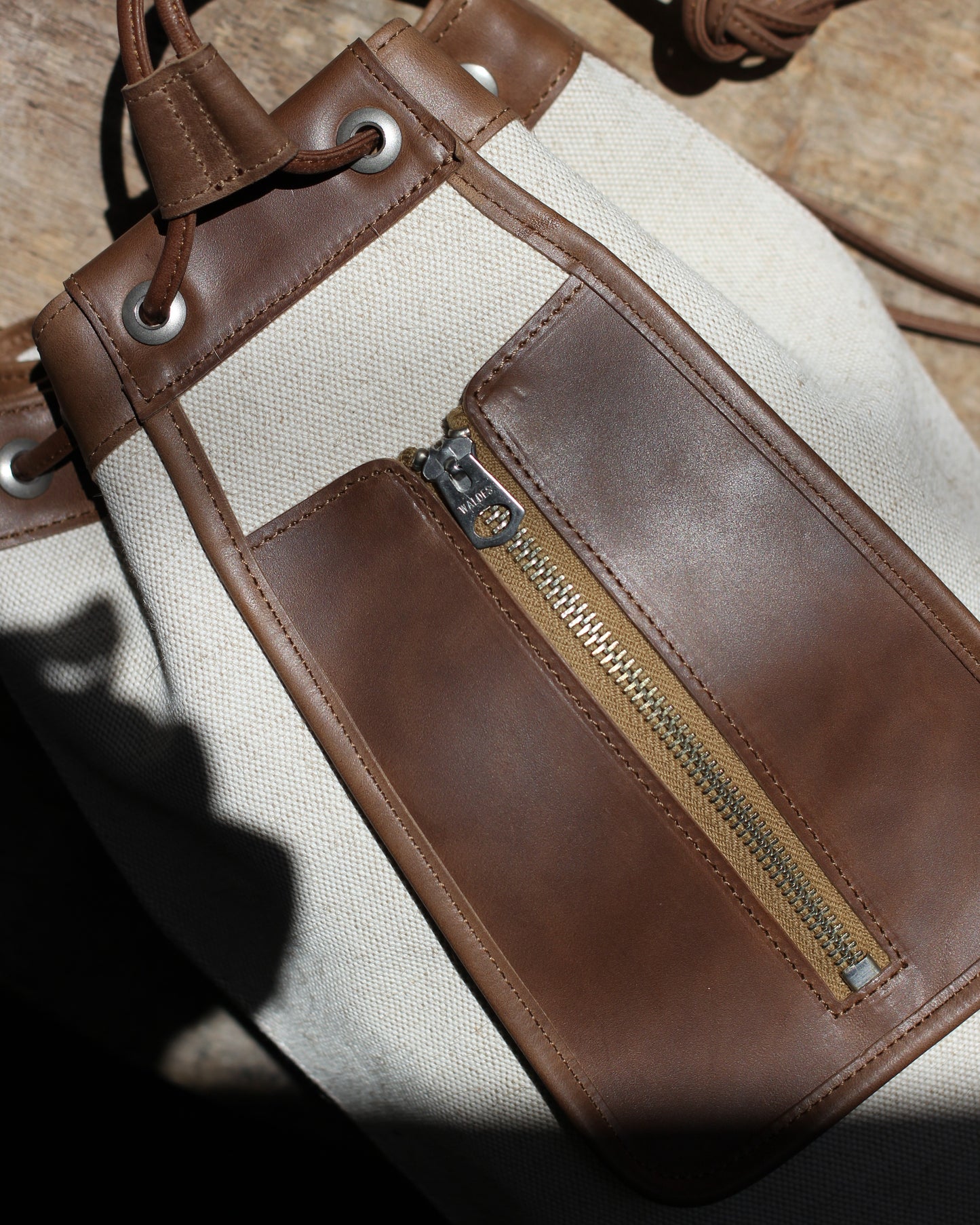 forme / fb-3 Drawstring bag "Jute canvas×Class#Brown"