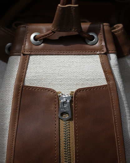 forme / fb-3 Drawstring bag "Jute canvas×Class#Brown"