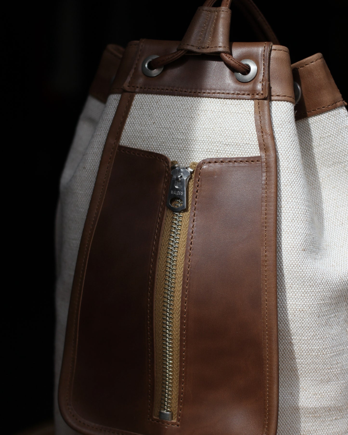 forme / fb-3 Drawstring bag "Jute canvas×Class#Brown"