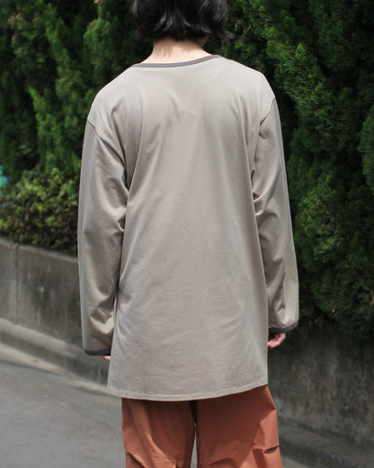 MATSUFUJI / Henley Neck Long Sleeve Shirt “BEIGE”