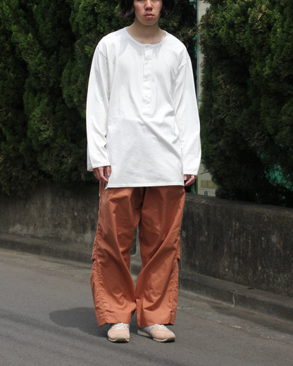 MATSUFUJI / Henley Neck Long Sleeve Shirt “WHITE”