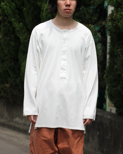 MATSUFUJI / Henley Neck Long Sleeve Shirt “WHITE”