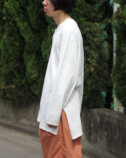 MATSUFUJI / Henley Neck Long Sleeve Shirt “WHITE”