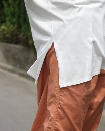 MATSUFUJI / Henley Neck Long Sleeve Shirt “WHITE”