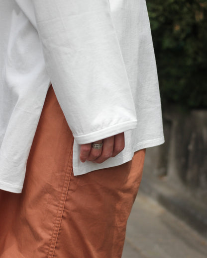 MATSUFUJI / Henley Neck Long Sleeve Shirt “WHITE”