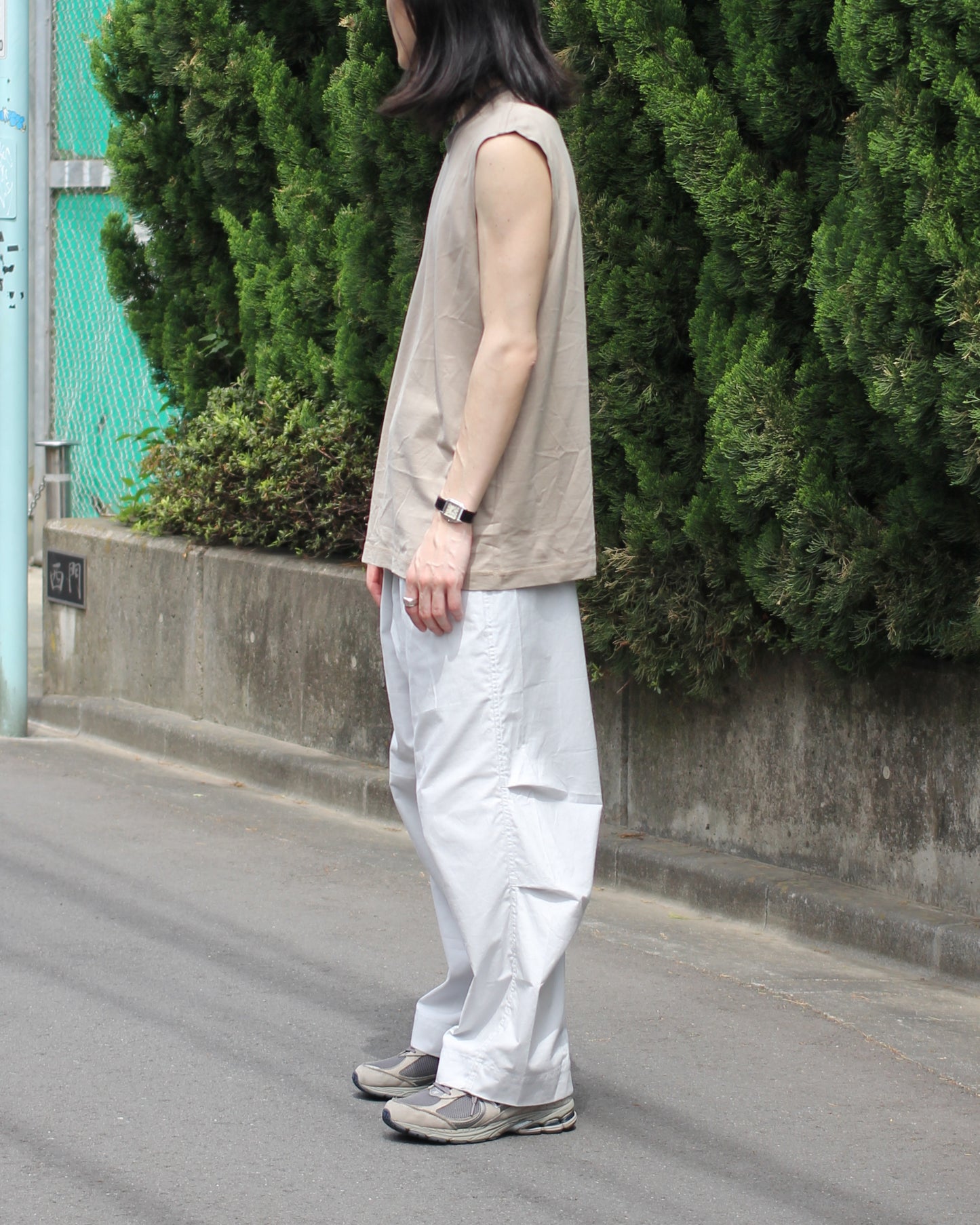 MATSUFUJI / Sleeveless Shirt “BEIGE”