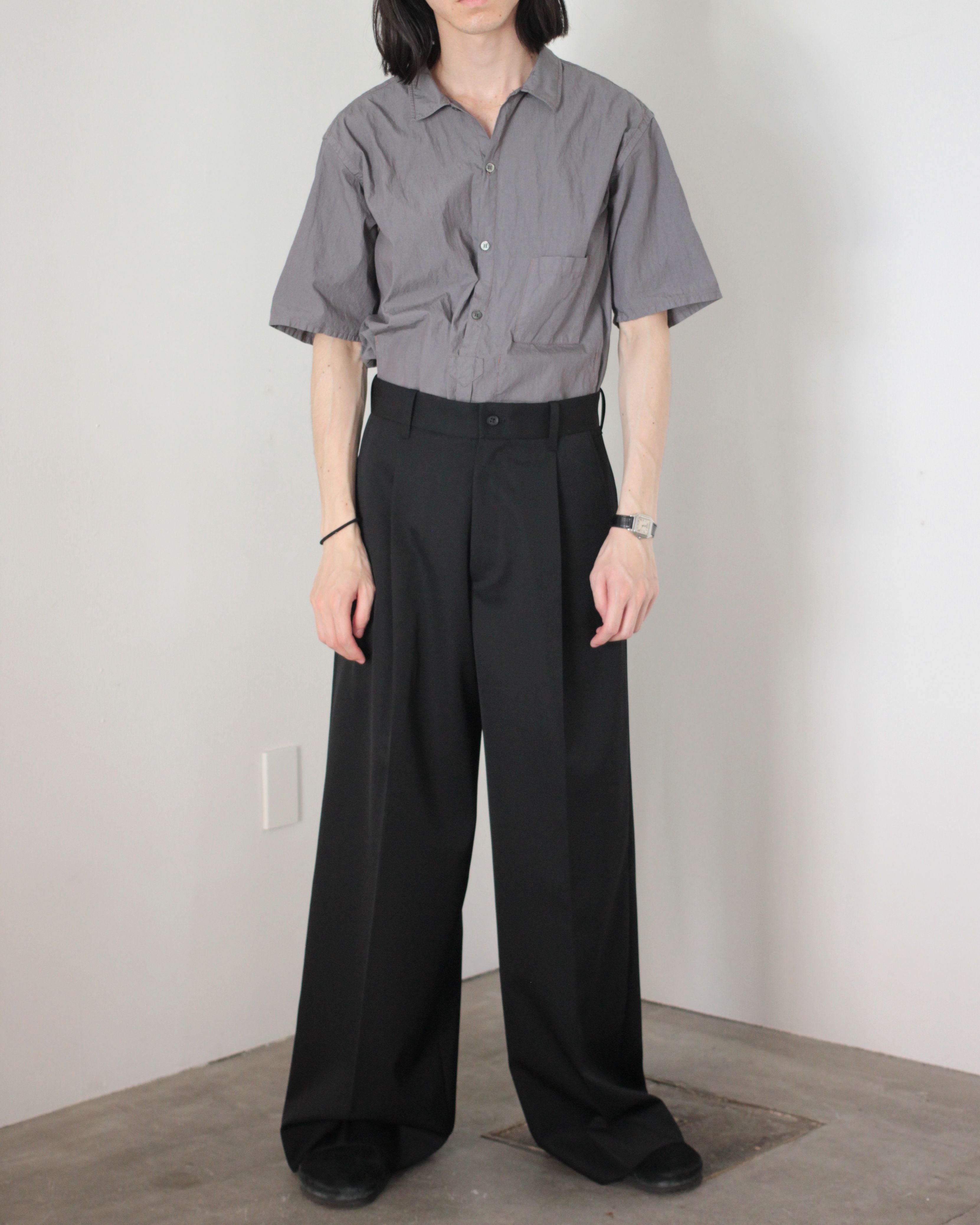 【stein】EXTRA WIDE TROUSERS（BLACK）わたり幅は40cmです