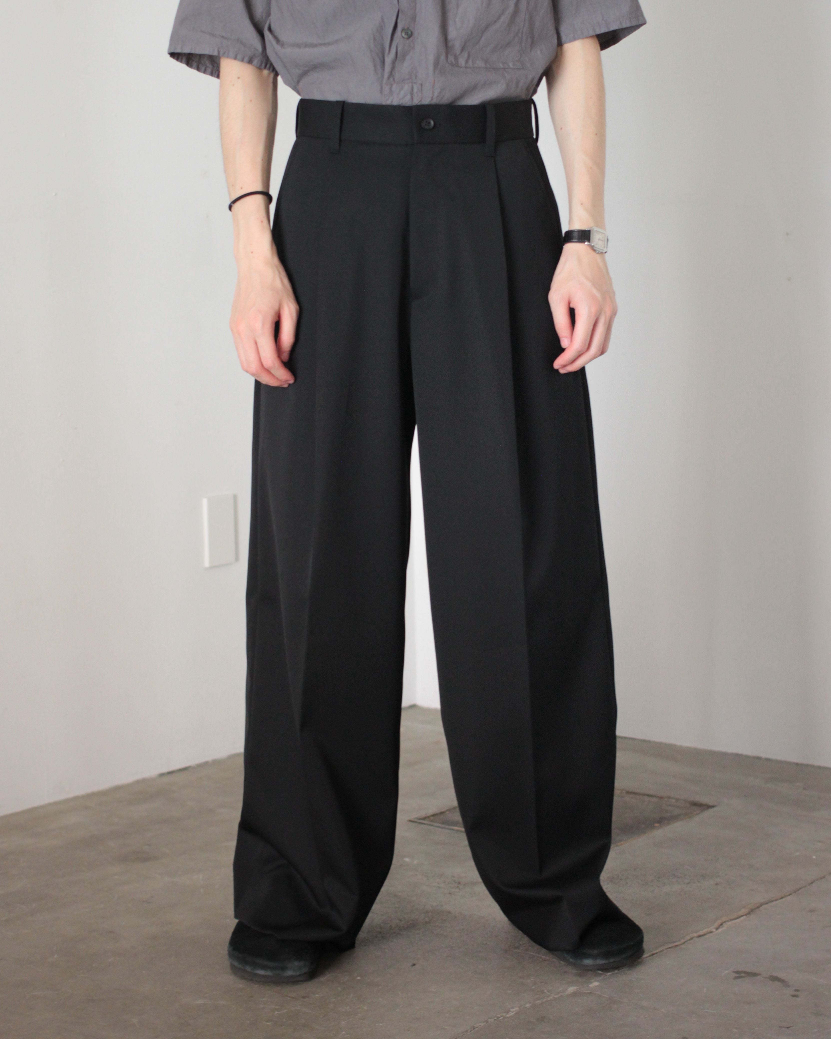 stein extra wide trousers darkcharcoal M - パンツ