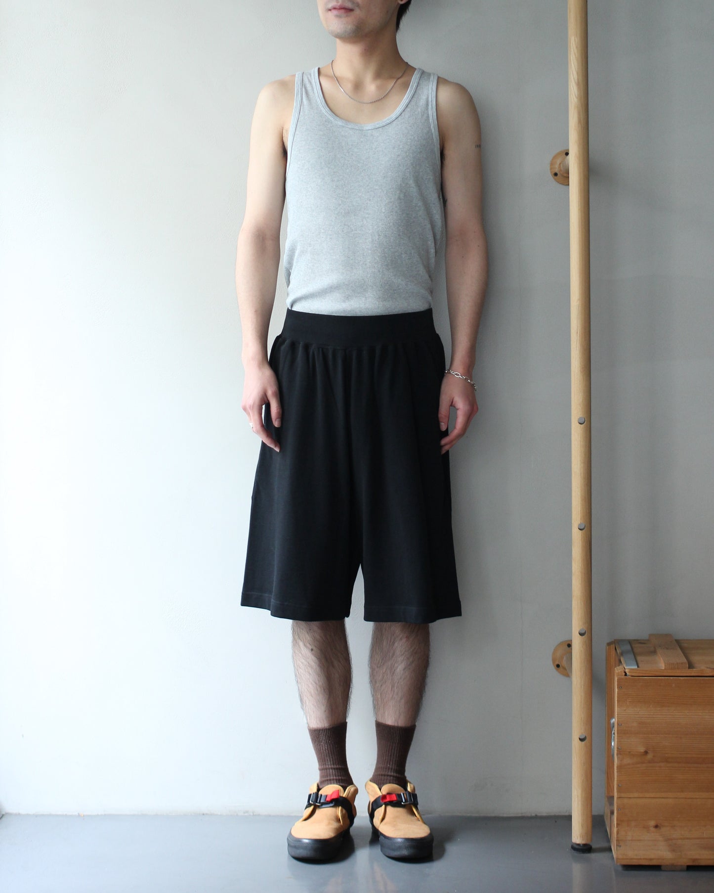 ULTERIOR/SOFT DRY SHORT LOOP TERRY BAGGY SHORTS "BLACK"