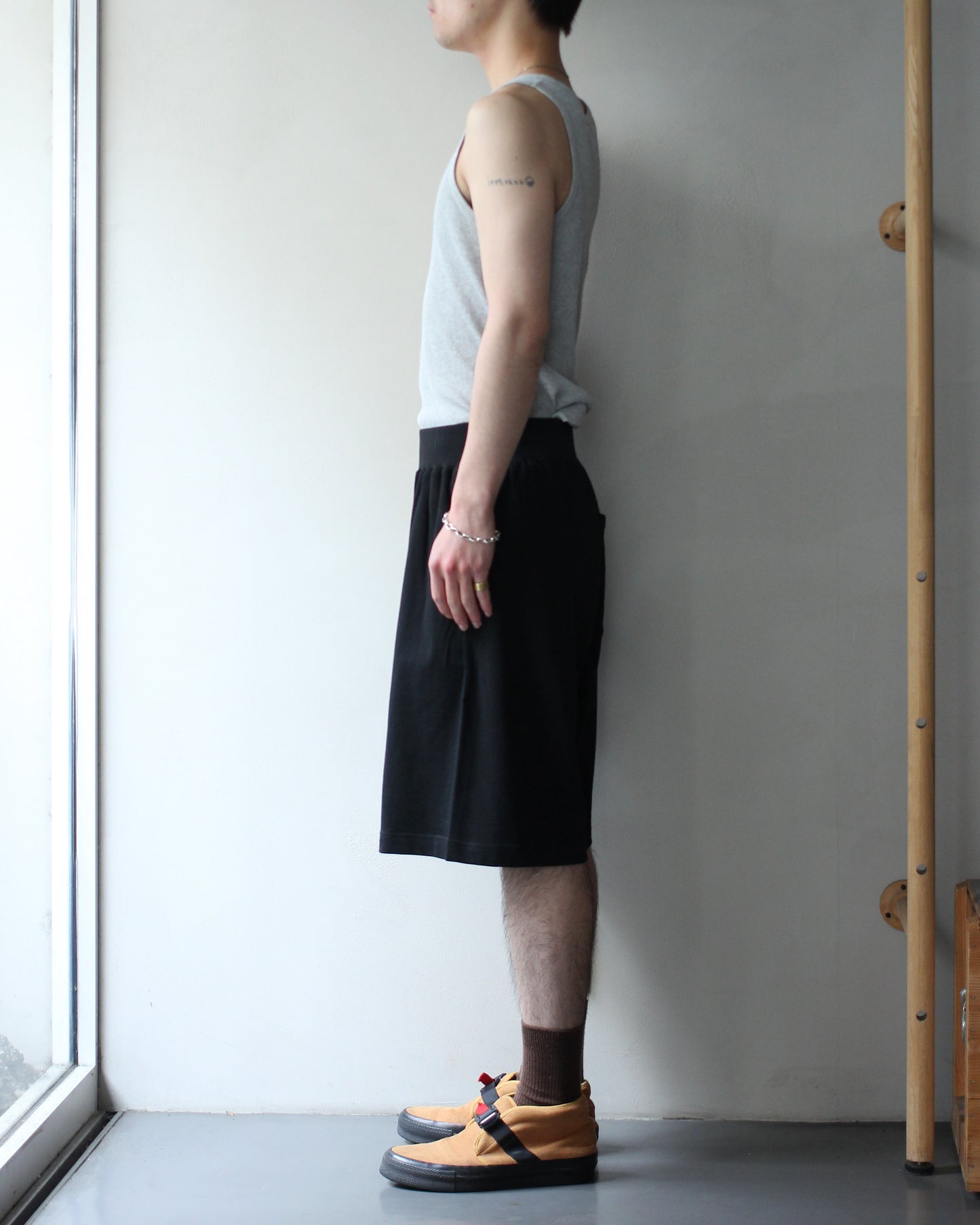 ULTERIOR/SOFT DRY SHORT LOOP TERRY BAGGY SHORTS "BLACK"