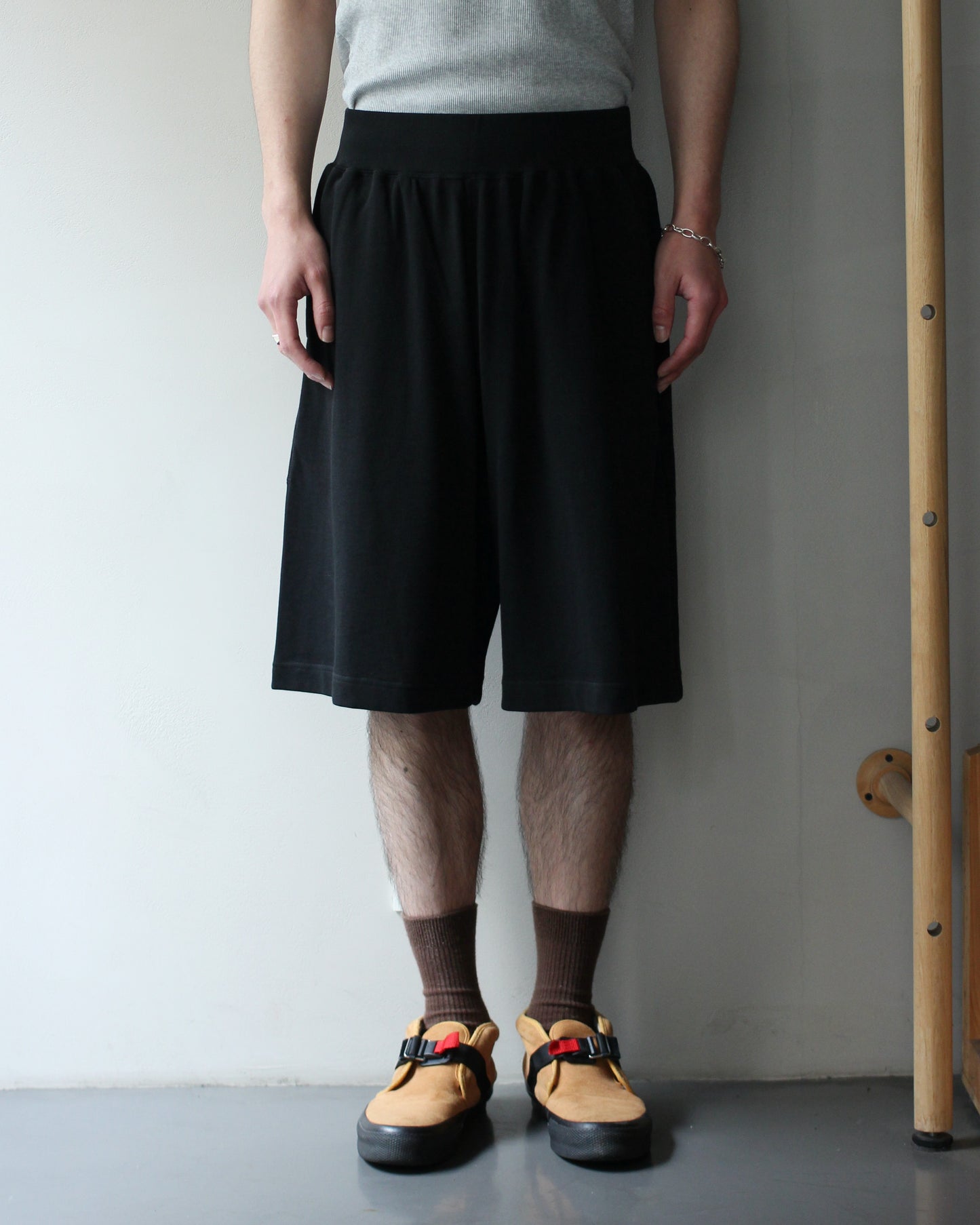 ULTERIOR/SOFT DRY SHORT LOOP TERRY BAGGY SHORTS "BLACK"