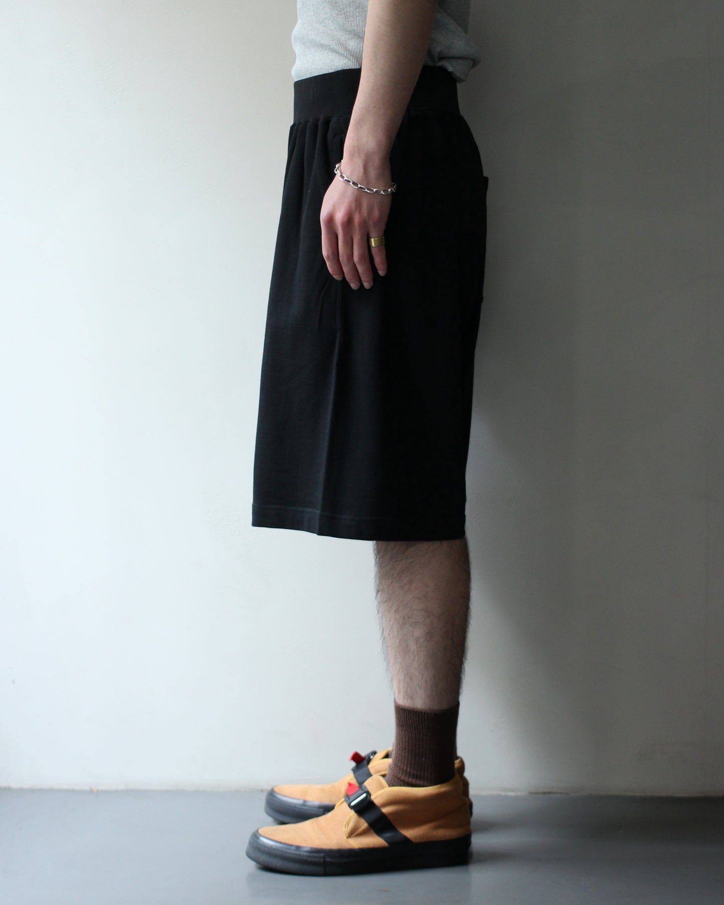 ULTERIOR/SOFT DRY SHORT LOOP TERRY BAGGY SHORTS "BLACK"