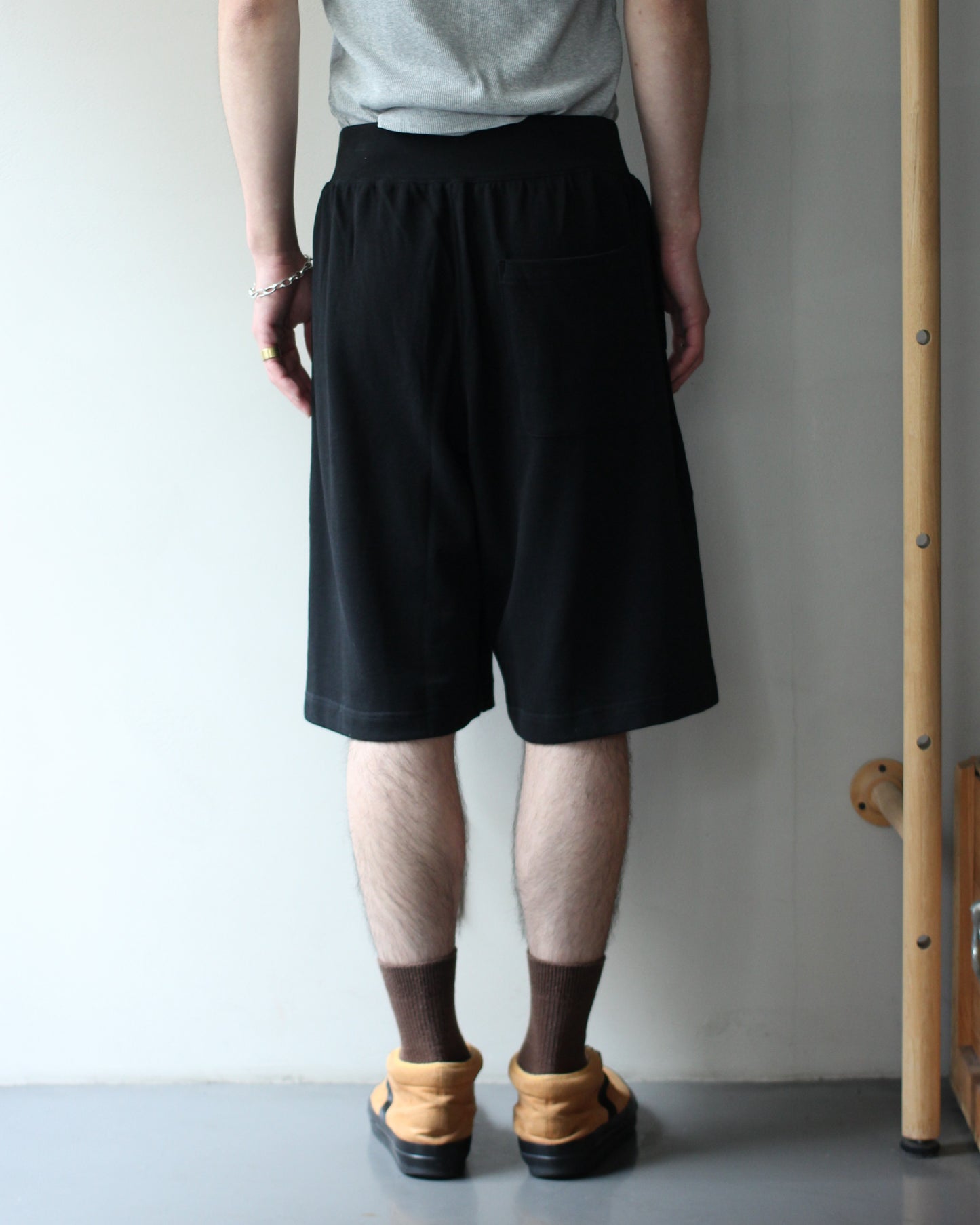 ULTERIOR/SOFT DRY SHORT LOOP TERRY BAGGY SHORTS "BLACK"