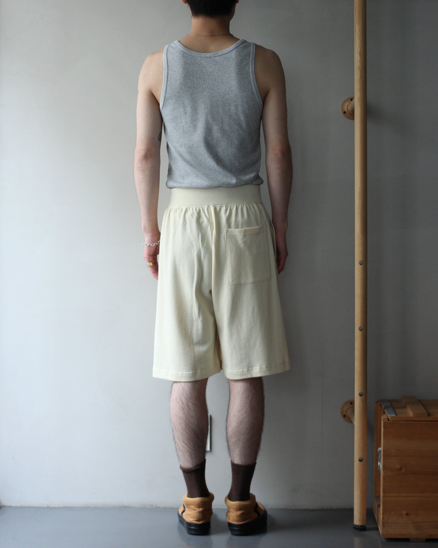 ULTERIOR/SOFT DRY SHORT LOOP TERRY BAGGY SHORTS "YELLOW BEIGE"