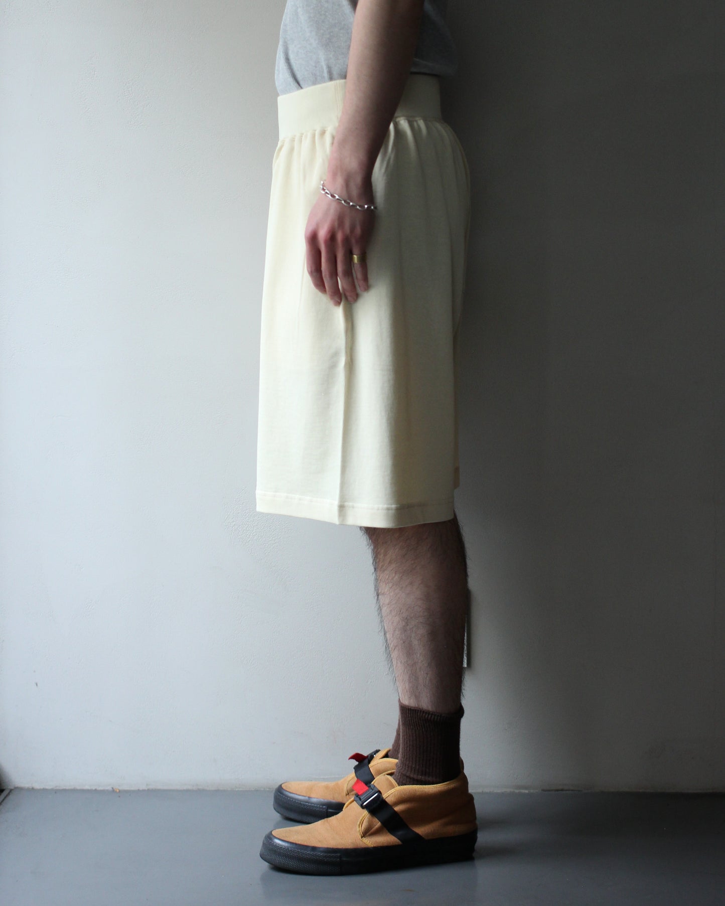 ULTERIOR/SOFT DRY SHORT LOOP TERRY BAGGY SHORTS "YELLOW BEIGE"