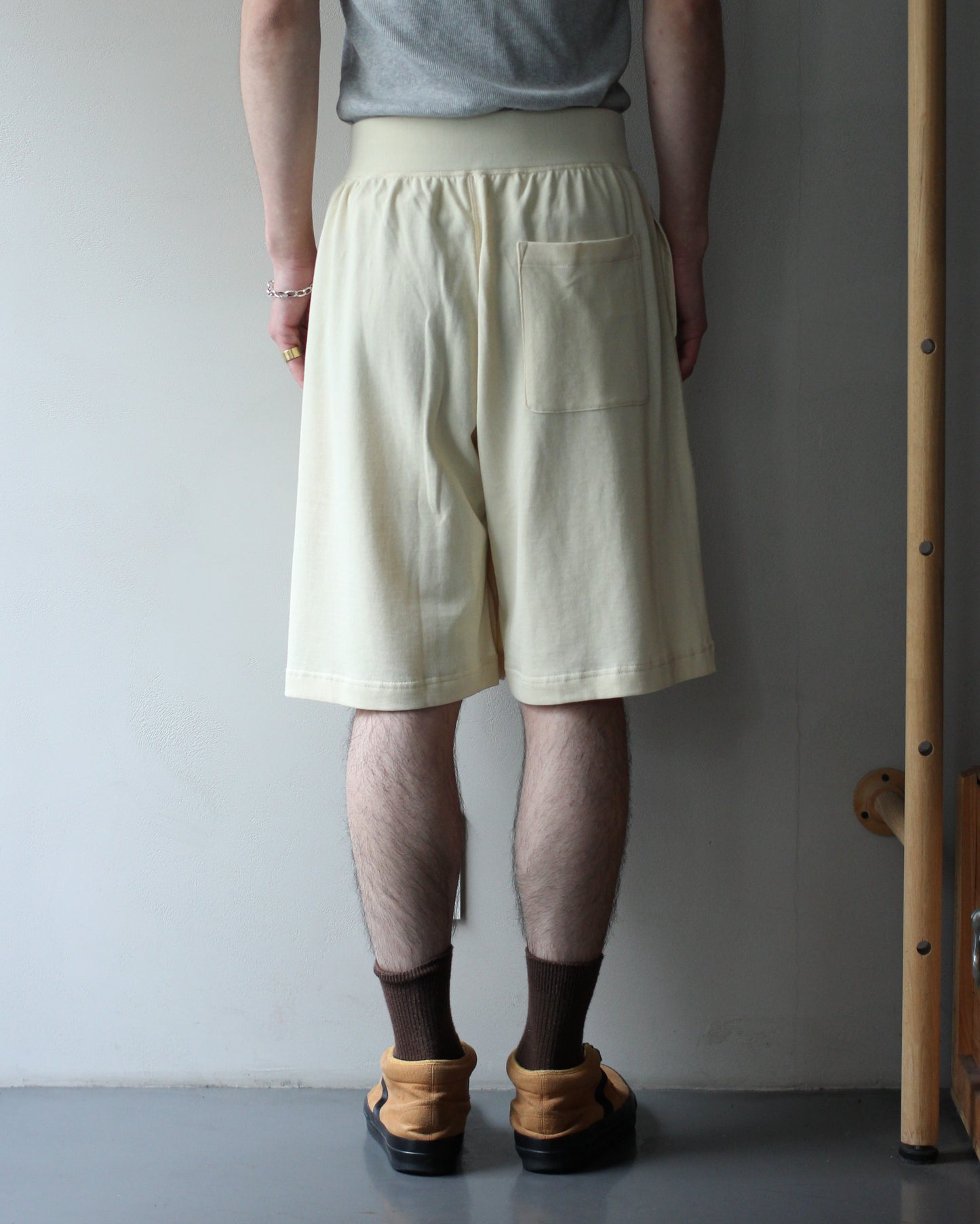 ULTERIOR/SOFT DRY SHORT LOOP TERRY BAGGY SHORTS "YELLOW BEIGE"