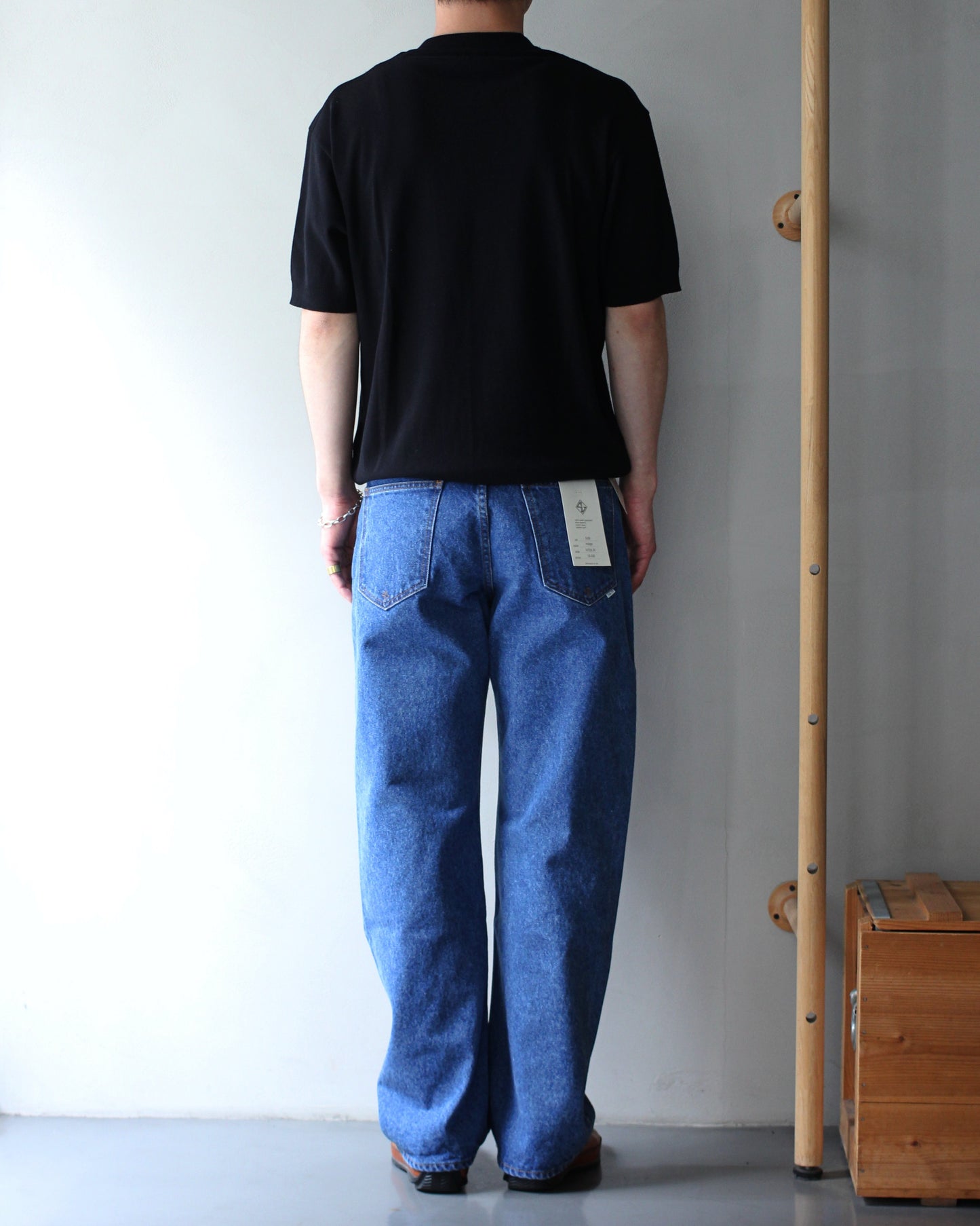 STABILIZER GNZ/lot.0-09(Washed Wide Straight) "indigo"