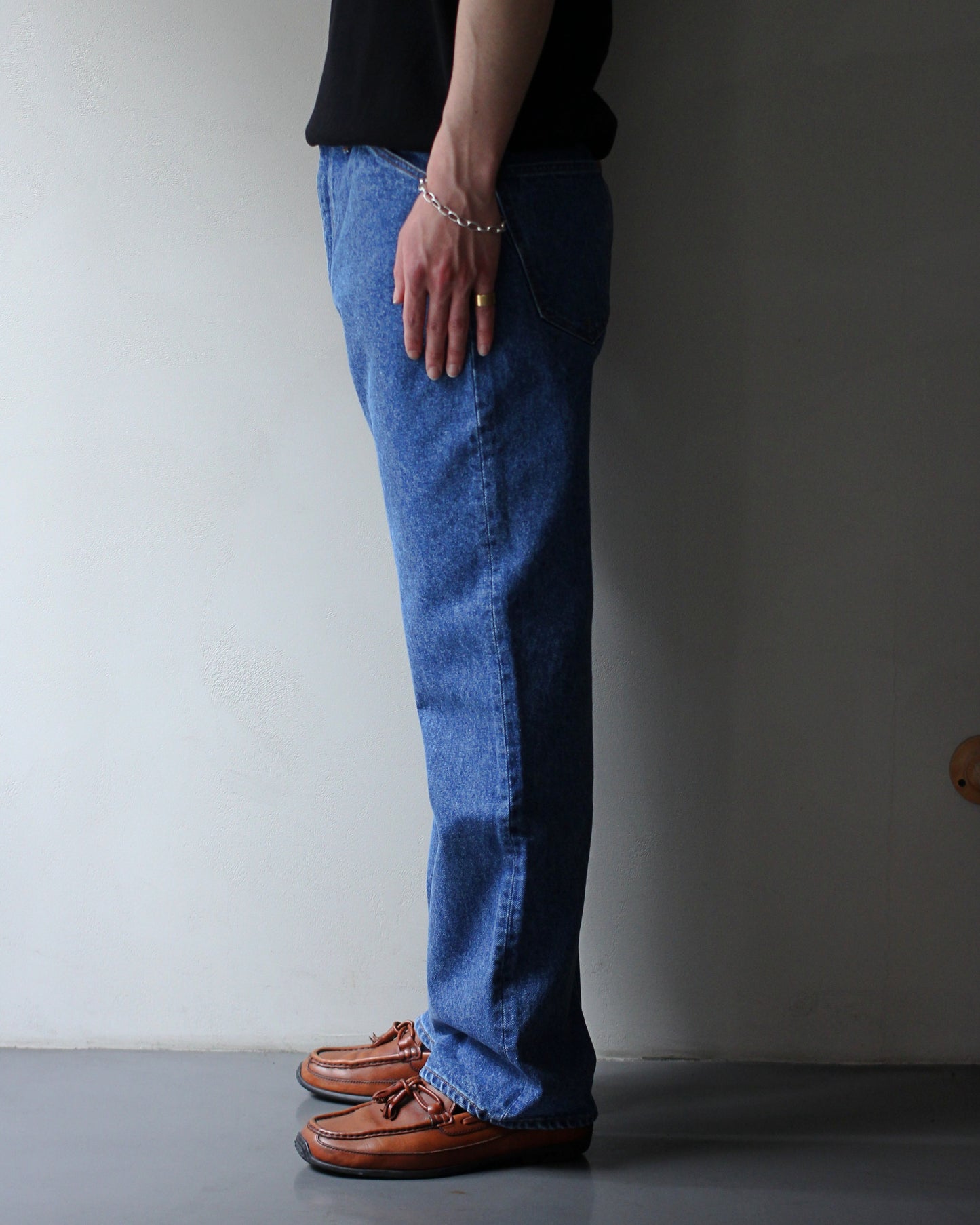 STABILIZER GNZ/lot.0-09(Washed Wide Straight) "indigo"