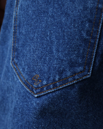 STABILIZER GNZ/lot.0-09(Washed Wide Straight) "indigo"