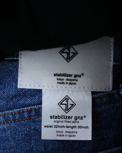 STABILIZER GNZ/lot.0-09(Washed Wide Straight) "indigo"