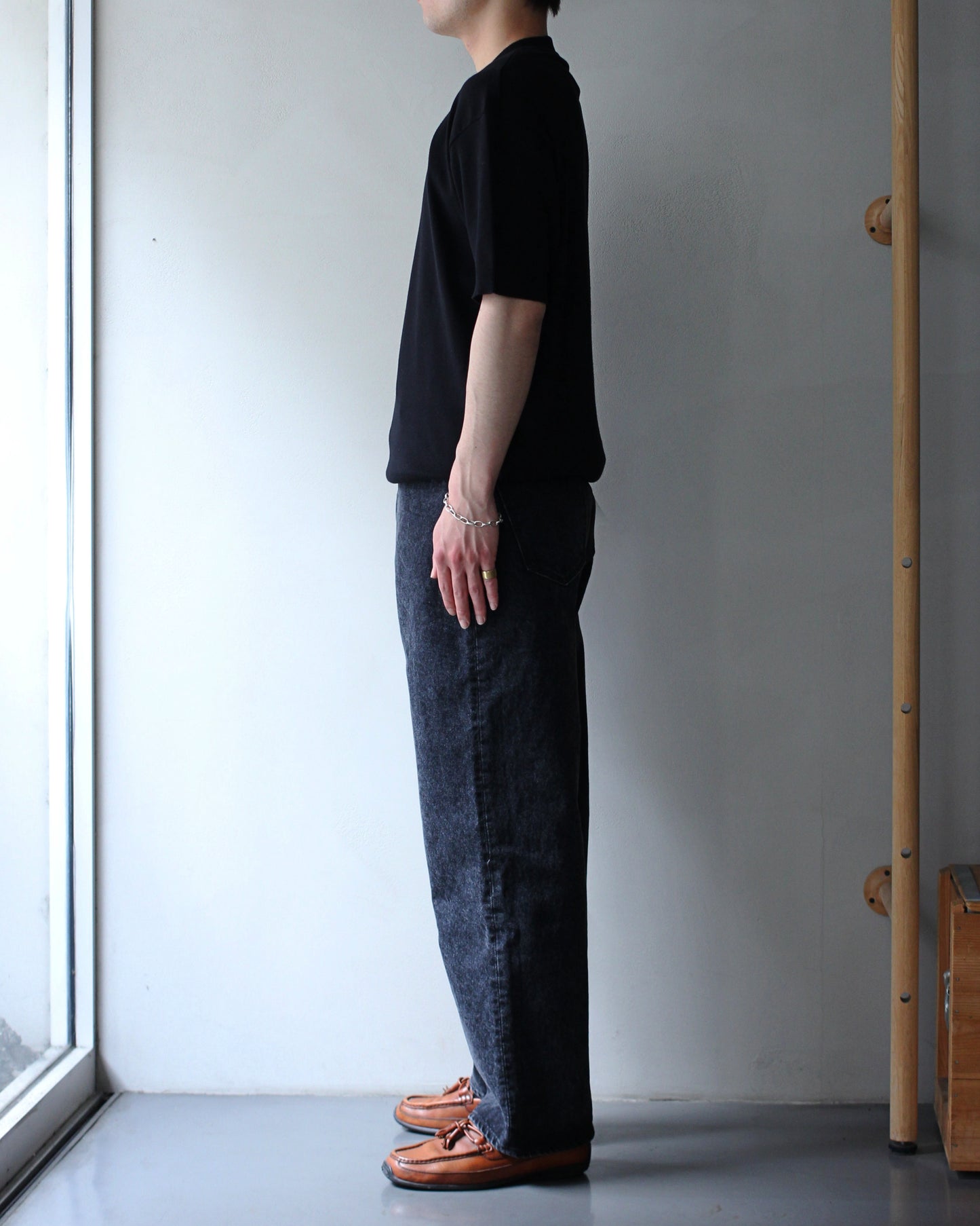 STABILIZER GNZ/lot.0-38(Washed waist overall) "black"